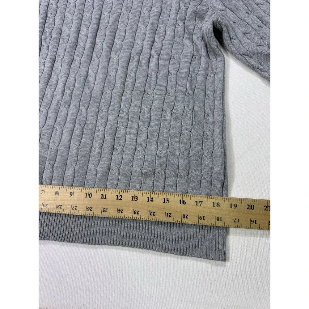 Club Room Mens Large Grey Cable-Knit Sweater NWT 100099695MN Cotton Pullover